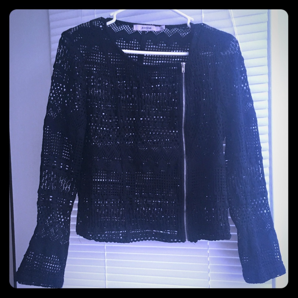 Black mesh top